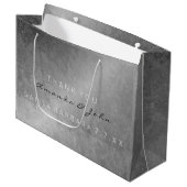 Weddenschap Favor Dank je grijze zilver Grungy Groot Cadeauzakje (Voorkant Gekanteld)