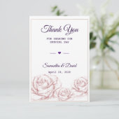 Weddenschap Favor Dank je Luxe Floral Rozen Bedankkaart (Staand voorkant)
