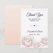 Weddenschap Favor Dank je Luxe Floral Rozen Bedankkaart (Voorkant / Achterkant)