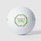 Weddenschap Favor Irish Clover Wreath Calligraphy Golfballen (Voorkant)