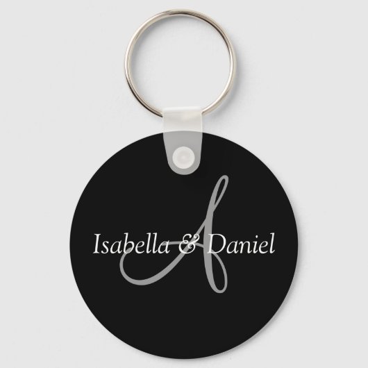 Weddenschap Favor Keepomwille Bride Groom Names Mo Sleutelhanger (Voorkant)
