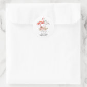Weddenschap Favor Tropical Flamingo Boho Ronde Sticker (Tas)