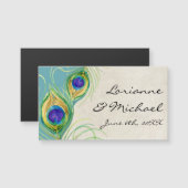 Weddenschap Favors Reception Peacock Feathers aqua (Voorkant / Achterkant)