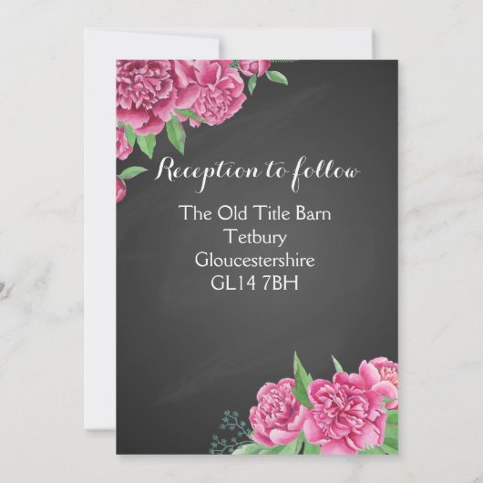 Weddenschap: floraalkarton pony roze kaart (Achterkant)