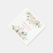 Weddenschap Floral Elegant Roze Chic Date Script N Servet (Hoek)