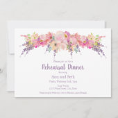 Weddenschap Floral Rehearsal Dinner Invitation Kaart (Voorkant)