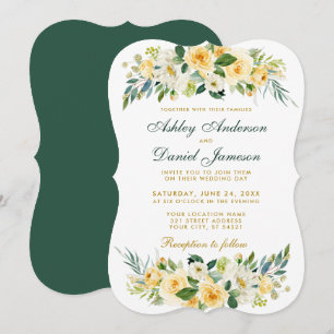 Weddenschap Floral Yellow White Green Kaart