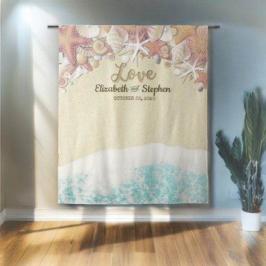 Weddenschap Foto Booth Backdrop Summer Beach Starf Wandkleed