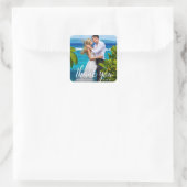 Weddenschap Foto van Bride Groom Vierkante Sticker (Tas)