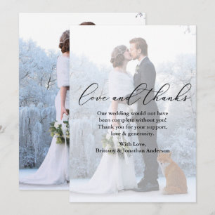 Weddenschap Fotobekleding Calligrafie Love Bedankt