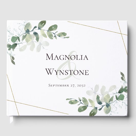 Weddenschap Gastboek Eucalyptus Greenery Gastenboek (Voorkant)