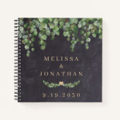 Weddenschap Gastboek Rustic Greenery Gold Botanica Notitieboek (Voorkant)