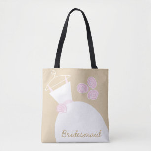 Weddenschap Gewn Pink Beige Bridesmaid overal Draagtas