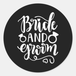 Weddenschap Gift Bride en Groom Ronde Sticker
