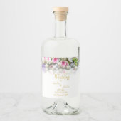 Weddenschap Gift - Bride met kleurrijke bruiloft Likeurfles Etiket (Voorkant)