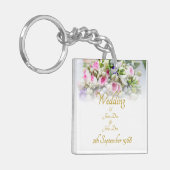 Weddenschap Gift - Bride met kleurrijke bruiloft Sleutelhanger (Voorkant Links)