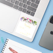 Weddenschap Gift - Bride met kleurrijke bruiloft Sticker (Laptop met iPhone)