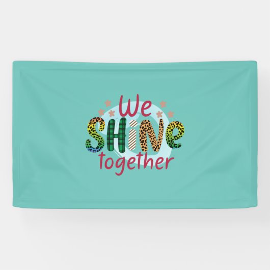 Weddenschap Gift We schitteren samen Spandoek (Horizontaal)