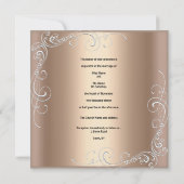 Weddenschap Gold Coffee Cream Silver Elegant Kaart (Achterkant)