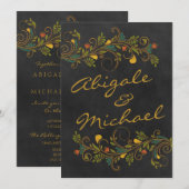 Weddenschap Gold Colorful Flowers Names Front Kaart (Voorkant / Achterkant)