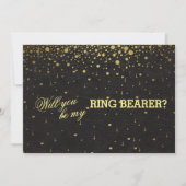 Weddenschap Gold Confetti Ring Bearer Kaart (Voorkant)