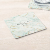 Weddenschap Gold Marble Mint Green Onderzetters (Schuin)