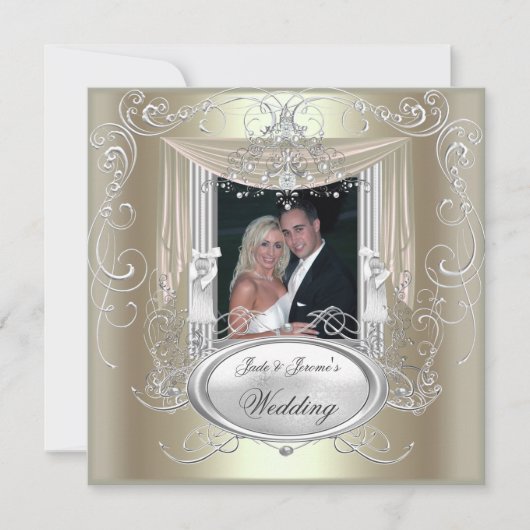 Weddenschap Gold Mint Silver  Elegant 2 Kaart (Voorkant)