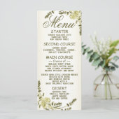 Weddenschap Golden Green Gellow Modern Dinner Menu (Staand voorkant)