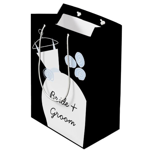 Weddenschap Gown Blue Bride en Groom black medium Medium Cadeauzakje (Achterkant Gekanteld)