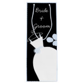 Weddenschap Gown Blue Bride Groom zwarte pastelwij Wijn Cadeautas (Achterkant)