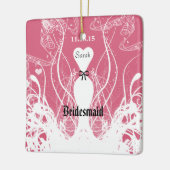 Weddenschap Gown Bridesmaid Weddenschap met Kerstm Keramisch Ornament (Links)