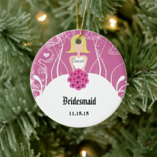 Weddenschap Gown Bridesmaid Weddenschap met Kerstm Keramisch Ornament