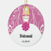 Weddenschap Gown Bridesmaid Weddenschap met Kerstm Keramisch Ornament (Links)