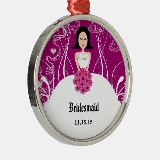 Weddenschap Gown Bridesmaid Weddenschap met Kerstm Metalen Ornament (Rechts)