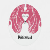 Weddenschap Gown Bridesmaid Weddenschap met Kerstm Metalen Ornament (Voorkant)