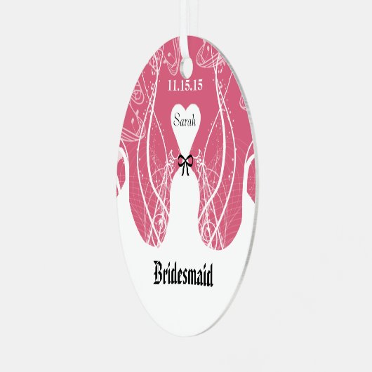 Weddenschap Gown Bridesmaid Weddenschap met Kerstm Metalen Ornament (Voorkant links)