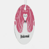 Weddenschap Gown Bridesmaid Weddenschap met Kerstm Metalen Ornament (Voorkant Rechts)