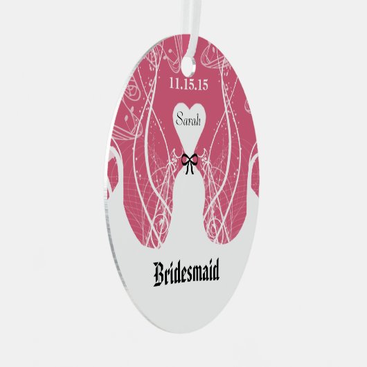 Weddenschap Gown Bridesmaid Weddenschap met Kerstm Metalen Ornament (Voorkant Rechts)