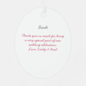 Weddenschap Gown Bridesmaid Weddenschap met Kerstm Metalen Ornament (Achterkant)