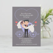 Weddenschap Gray Post Wedding Brunch Kaart (Staand voorkant)