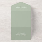 Weddenschap Green Elegant Script Calligraphy RSVP All In One Uitnodiging (Buitenkant)