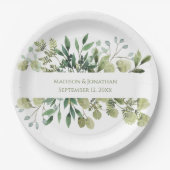 Weddenschap Greenery Eucalyptus Waterverf Datum Papieren Bordje (Voorkant)