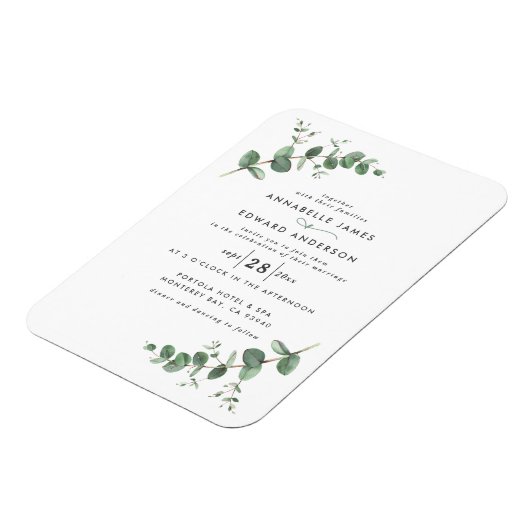 Weddenschap groen Eucalyptus botanische modern Inv Magneet (Linkerzijde)