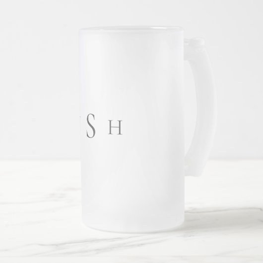 Weddenschap Groomsman aangepast monogram Matglas Bierpul (Voorkant rechts)