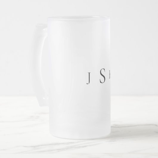 Weddenschap Groomsman aangepast monogram Matglas Bierpul (Voorkant links)