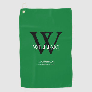 Weddenschap Groomsman Gift Modern Monogram Cool Gr Golfhanddoek