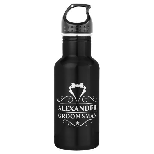 Weddenschap Groomsman Tuxedo Stropdas Black Waterfles (Voorkant)