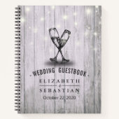 Weddenschap Guestbook Champagne Glasses Hood Licht Notitieboek (Voorkant)