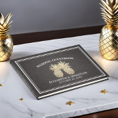 Weddenschap Guestbook Chic Black Gold Pineapple Co Gastenboek