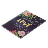 Weddenschap Guestbook Chic Floral Paars Sparkle Li Notitieboek (Linkerzijde)